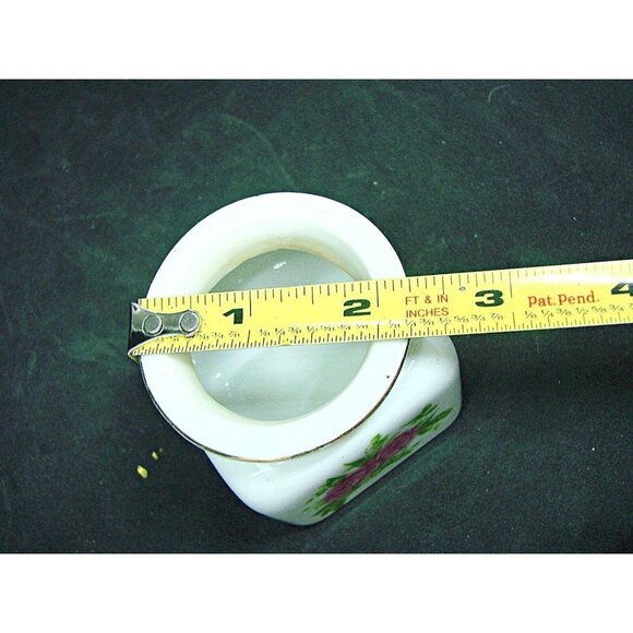 Vintage Hand Painted Floral Apothecary Trinket Ceramic Jar White Violet Flowers - Picture 10 of 10